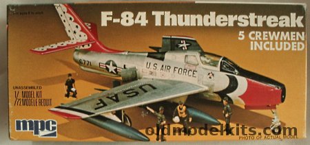 MPC 1/72 Republic F-84 Thunderstreak Thunderbirds - With 5 Crewmen (Airfix Molds), 2-0208 plastic model kit